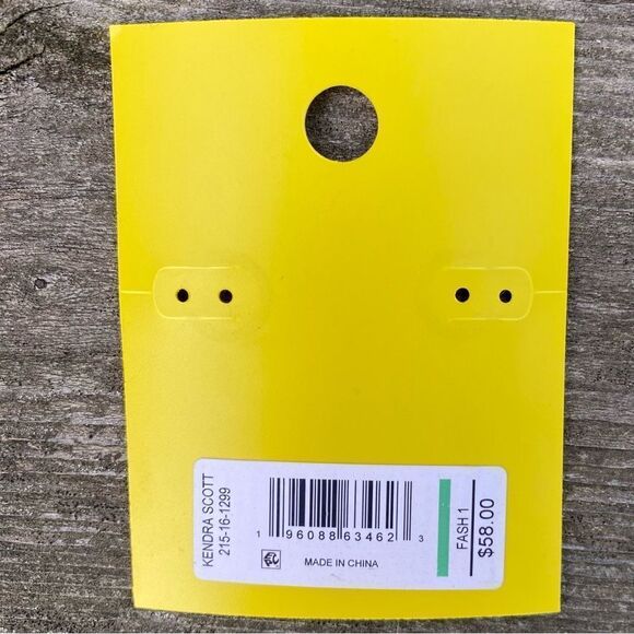 NWT New Kendra Scott Pink Dichroic Glass Sparkly Serena Linear Gold Earrings - Picture 6 of 6